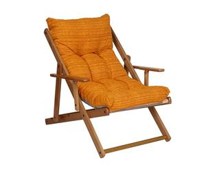 LIBEROSHOPPING.eu - LA TUA CASA IN UN CLIK Fauteuil Chaise Longue Relax inclinable 3 Positions en Bois Pliant (Or)