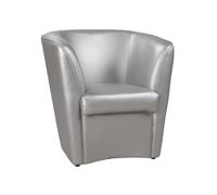 LIBEROSHOPPING.eu - LA TUA CASA IN UN CLIK Fauteuil de Chambre en Cuir écologique Valentina rembourré de Haute qualité (Argent)