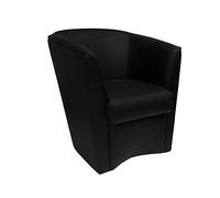LIBEROSHOPPING.eu - LA TUA CASA IN UN CLIK Fauteuil de Chambre en Cuir écologique Valentina rembourré de Haute qualité (Noir)