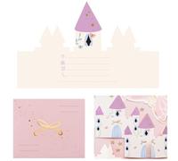 Libetui Lot de 6 cartes d'invitation château princesse anniversaire fille anniversaire enfant invitations fille fête invitation invitation invitation