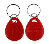 LIBO 125KHz Smart ID Key Tag RFID Carte de contrôle d'accès Proximité EM4100 TK4100 Keyfobs Porte-clés RFID NFC Token Badge Holder (100, Rouge)