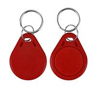 LIBO Porte-clés RFID NFC Smart Key Tag Carte RFID contrôle d'accès Keyfobs Proximity 13,56 MHz MF Classic 1k IC S50 Jeton Lecture seulement (100 pièces, Rouge)