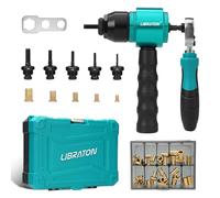 LIBRATON Adaptateur de Perceuse à Écrou liquet, Pince à Insert | Pince Insert Fileté pour Visseuse et Perceuse, 5 Mandrins (M3-M8), 50 Écrous, Changement Rapide, pour Auto DIY, avec Mallette