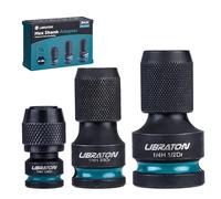 LIBRATON Adaptateurs Carré à 1/4" Hexagonal, 1/2", 3/8", 1/4" Femelle Douille Vers Adaptateur Hexagonal 1/4", Adaptateurs de hocs, Porte-embouts à Impact, Mandrin à Libération Rapide, Cr-Mo