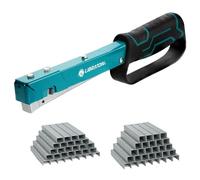 LIBRATON Cloueuse à Marteau Lourde avec 6000 Agrafes JT21 (8mm & 10mm) | Agrafeuse à Marteau Manuelle Compatible 6-10mm, Poignée Anti-Dérapante pour Toiture, Isolation, Sol, Extérieur, Construction