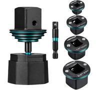 LIBRATON Jeu d'Adaptateurs à Douille Impact Profil Bas Magnétique 5pcs | pour Espaces Étroits (1/4" vers 3/8" vers 1/2" vers 3/4" vers 1" + Adaptateur Hex 1/4"), pour hoc, Cliquet et Perceuse