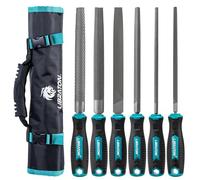 Libraton Limes Métalliques, Lot de 6 Limes Metal, Limes en Acier à Haute Teneur en Carbone, Outils de Limes avec Poignée en Caoutchouc, Ensemble de Lime en Métal de 8 Pouces avec 1 Râpe à Bois