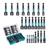 LIBRATON Lot de 24 Douilles à Choc Magnétiques, Embouts à Impact 1/4" | Douilles Métriques et SAE, Adaptateur et Porte-embout, Finition Phosphatée Noire, avec Boîte à Outils pour Visseuse