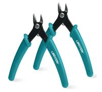 LIBRATON Micro coupe-fil électronique de précision coupe affleurante et pince coupante latérale coupe propre pour les Kits de modèles de bijoux modèles Wire Cutters 2PC