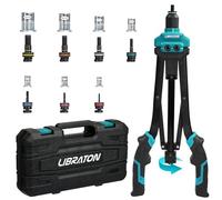 LIBRATON Pince a Insert Fileté, 16” Pince à Insert, Kit d'Écrou a Sertir | 7 Mandrins Métriques Interchangeables, 70 Ecrous à Rivets, Étui de Transport, Conception d'Écrou à Libération Automatique