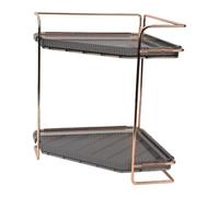 LICAEVEY 2 Niveaux Étagère d'angle pour Comptoir de Salle de Bains et | Organisateur peu encombrant, support de plateau cosmétique, support de vanité en or Rose, assemblage sans perceuse, support