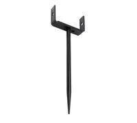 LICAEVEY 2PCS Piquets de Support de Tuyau Support de Descente pour Pelouse | Fente en forme de U avec fixation à vis, construction en fer avec revêtement noir antirouille, pointe étendue pour
