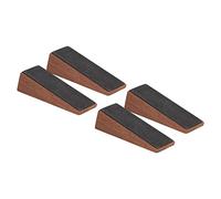 LICAEVEY 4 Pcs Cale de Porte en Bois Marron Fonce Triangulaire Anti