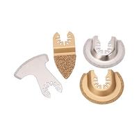 LICAEVEY 4 Pièces Lames de Scie Oscillante Kit Multi-outil, Segment | Lames universelles en carbure et diamant pour coulis, céramique, maçonnerie, avec ajustement rapide