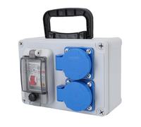 LICAEVEY Boîte de Distribution d'énergie Extérieure, Prise de Disjoncteur électrique étanche IP67, Jonction Industrielle Portable pour Chantiers de Construction, Matériau PC Résistant aux Chocs,