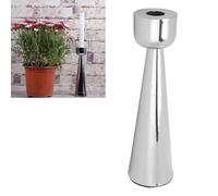 LICAEVEY Bougeoir Conique, Métal galvanisé avec Patins Antidérapants et Protection contre la Cire pour la Décoration de Table à Manger (SILVER)