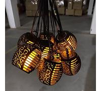 LICAEVEY Guirlande Solaire LED Exterieur Flamme Lanterne Suspendue, (BLACK)