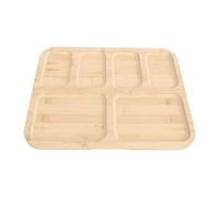 LICAEVEY Plateau de Service en Bois divisé 6 Sections pour Fête | Bois de pin naturel, serveur de collations sectionné, présentoir de Buffet, organisation de cuisine, transporteur de