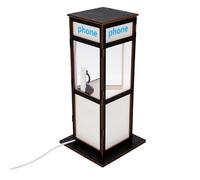 LICAEVEY Retro Vintage Tall Phonebooth LED Night Light Desk Lamp | Structure inspirée cabine téléphonique, lignes de cadre définies, LED douce et chaude pour un éclairage intérieur ambiant