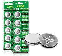 LiCB - CR1620 - Lot de 10 piles bouton au lithium - 3 V