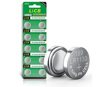 LiCB Lot de 10 piles bouton LR1130 AG10 SR1130 LR54 1,5 V (pour montres, calculatrices, jouets, etc.)