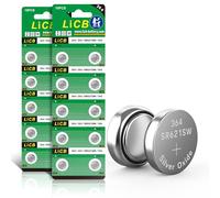 LiCB Lot de 20 piles bouton SR621SW AG1 364 363 LR621 1,55 V pour montre