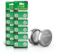 LiCB SR621SW Lot de 20 piles bouton de montre 364 1,5 V V364 AG1 LR621 SR 621SW