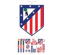 Licence Decor Autocollant mural en vinyle Atlético de Madrid - Club Crest - Lot d'autocollants - 50 x 30 cm, Mixte