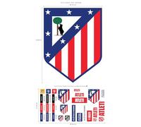 Licence Decor Autocollant mural en vinyle Atlético de Madrid - Club Crest - Lot d'autocollants - 70 x 40 cm, Mixte