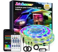 Lichaser Bande LED 12V Camping Car, Lampes éclairage pour Camping Car (10M) | IP67 RGB+IC avec Application et Télécommande, Convient pour l'éclairage Intérieur et extérieur des Caravanes de Camping-car