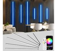 Lichaser Bandes LED RVB pour Panneaux Acoustiques, 6 Ruban Led Cuisine | WiFi LED Noires Compatibles Alexa, Encastré Bande LED Autocollante pour Panneaux Acoustique Bois, Mural (32*2+40*2+60*2 cm)
