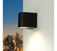 Licht-Erlebnisse Applique d'extérieur murale ronde noire Aalborg avec faisceau lumineux downlight dans un style moderne IP44 GU10- idéal pour jardin