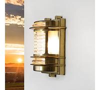 Licht-Erlebnisse Applique extérieure en laiton et verre IP64 Jardin Façade H:22 cm E27 Lampe de navire maritime rustique Lampe murale nostalgique extérieure GRACIA