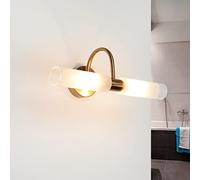 Licht-Erlebnisse Applique miroir métal verre en laiton 2xG9 W: 32cm applique pour tableau de salle de bain applique murale salle de bain IP20