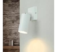 Licht-Erlebnisse Applique murale Acier inoxydable Aluminium Blanc Chambre Salon H:16 cm GU10 ciblé flexible Travail Lecture Spot mural Bureau LEO