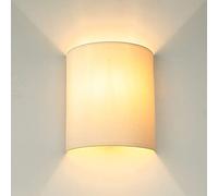 Licht-Erlebnisse Applique murale Blanc Crème, abat-jour en tissu, lampe murale E27, H:23 cm, luminaire Up Down, faible éblouissement, confortable, salon, applique murale chambre à coucher