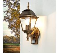 Applique murale d'extérieur avec capteur de mouvement "Tirol" noir cuivre E27 Lampe rustique Terrasse
