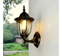 Licht-Erlebnisse Applique murale extérieure en aluminium et verre couleur or antique, IP44, pour jardin, L:16,5 cm, E27, rustique, MILANO