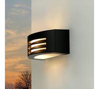 Licht-Erlebnisse Applique murale extérieure en aluminium verre noir IP44 porte entrée T:12,5 cm E27 max. 60 W Up & Down moderne extérieure FLANDERN