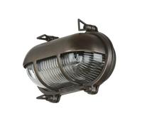 Licht-Erlebnisse Applique murale extérieure en laiton et verre bleu IP64 pour balcon et jardin 21 cm de largeur E27 maritime lampe de bateau avec grille pour terrasse SERIFOS