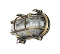 Licht-Erlebnisse Applique murale extérieure en laiton et verre, finition antique, IP64, pour jardin et balcon, H:13 cm, E27 max 18 W, nostalgique, style maritime, SKIATHOS