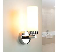 Licht-Erlebnisse Applique murale pour miroir de salle de bain en métal et verre chromé E14 H:22 W:8 D:11 applique murale pour salle de bain lumière diffuse intérieure