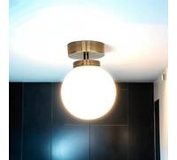 Licht-Erlebnisse Plafonnier salle de bain boule métal verre en laiton 1x G9 variable salle de bain couloir plafonnier intérieur éclairage intemporel compact