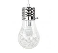 Licht-Erlebnisse Suspension en verre et métal chromé pour salon cuisine table à manger Ø 12 cm E14 ampoules design luminaire suspendu intemporel pour chambre d'adolescent