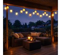 Lichterkette Solar Globo Lampe Extérieure LED Deko Ballons 2 Pièces, Multicolore