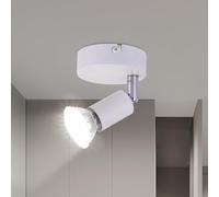 Lichtmaler LED Plafonnier 1 Spot GU10 - Applique Muraux Blanc Spots de Plafond Intérieur Luminaire Plafonnier Orientable 330° Rails de Spots Moderne pour Cuisine Coucher Couloir Salon (Sans Ampoules)