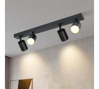 Lichtmaler Plafonnier Spot Noir Rampe Plafond Led 4 Spots, Base Droite