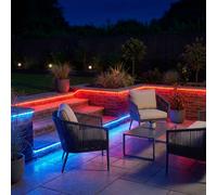 Tuyau lumineux LED rouge Extérieur Jardin Tuyau lumineux Eclairage de terrasse, plastique transparent, 1,5m de câble, 144x LED 0,06W, L 600 cm