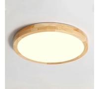 Lichtsse Plafonnier Bois de salon LED Dimmable 48W, Moderne Plafonnier LED Télécommande, 3840LM, 3000K-6000K Ø60cm, Bois Lampe de Plafond Ultra-Mince Rond Pour Cuisine Chambre Couloir Salle à Manger