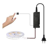 lichtvoll Bande LED COB - 3 m - Froid - 6000 K - Avec variateur tactile et bloc d'alimentation 36 W - Pour panneaux acoustiques - Barre lumineuse de cuisine